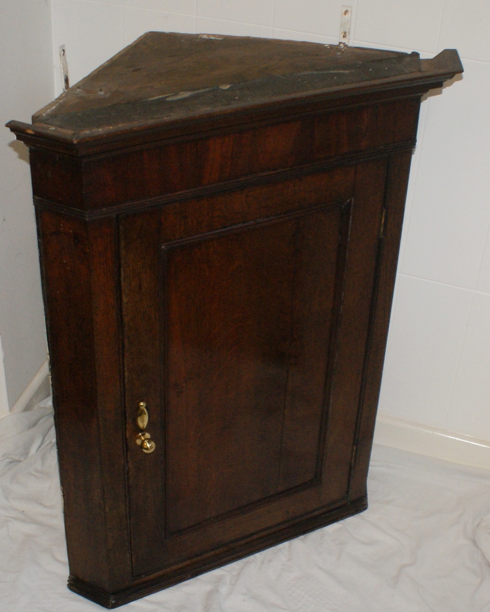 19th century oak corner cabinet