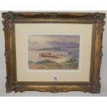 William Mervyn Glass (1885 - 1965) Highland Loch Monogramed and dated, Gilt framed Watercolour, 18 x