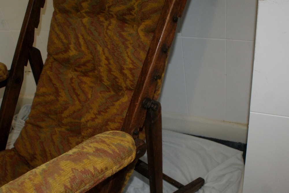 Upholstered 'steamer' deck chair, 1920's - 30's - Image 3 of 4