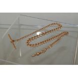 very good quality 9ct Rose gold albert watch chain with rubbed hallmarks for chester, 41.6 Grams,