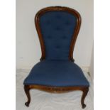 Large 19th century Victorian baloon back nursing chair