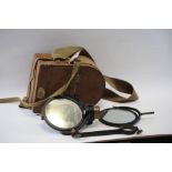 A MILITARY ISSUE BLACK FINISH MK5 HELIOGRAPH, with leather carrying case & an AIRCRAFT