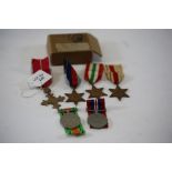 A GROUP OF SIX WW11 MEDALS & RIBBONS, including an OBE awarded to Group Squadron Leader Wortley, R.