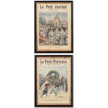 Le Petit Parisien ,  French Newspaper dated Sunday 20th Octobre 1901 and another
Coloured framed