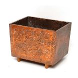 An early 20thC embossed copper log / coal box 18" wide x 13" deep x 13 1/2" high  CONDITION: