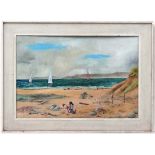 Mid XX English School
Oil on board
Seascape showing yachts and children on the beach
22 x 32"
Has