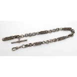 An ornate Albert pocket watch chain  marked ' Sterling ' to T-bar . 14" long CONDITION: Please