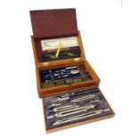 Science and Technology : English Architect Drawing Instruments mahogany cased, marked ' W. H