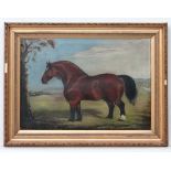Clark XIX Primitive / Naive School
Oil on canvas
Portrait of a Chestnut Welsh Cob Stallion
Signed '*