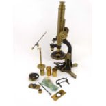 Science and Technology :' Henry Crouch London 733 ' a circa 1870 brass Compound Microscope , with