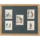 XIX French School
Watercolour x 5 mounted as one
Dickens Style illustrations
The largest apeture 4 x