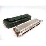 Musical Instruments : A cased Hohner ' Super Chromonica 270 ' Harmonica, (48 reeds, 3 octaves). 5
