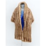 A Vintage Blonde mink fur stole/wrap with gold lining CONDITION: Please Note -  we do not make