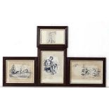 Richard Ian Bentham Walker (1925-2009) UA , SGA
Pen ink sketches x 10 ( framed as 4)
1944 British