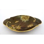 A Carltonware Rouge Royal 2-handled dish decorated in Spider Web pattern with further insects,