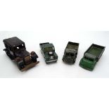 Die cast toys : to include Dinky Hotchkiss 3 tonne army wagon  and a tinplate kinetic car (4)