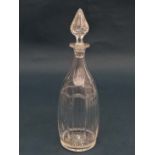 A 1960's glass decanter and stopper with cut and faceted decoration 12 3/4" high  CONDITION: