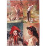 C . Harrison XX
Oil on boards (2+2)
2 bust portraits and 2 golfing scenes
Two signed lower right