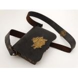 Militaria : A c1850 military bandsman's bandolier pouch , the flap with gilt relief of stacked