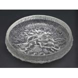 Finnish Art Glass : A ' Lunaria '  Art glass circular bowl with clear textured decoration Designed