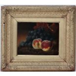 XIX Follower of Edward Ladell
Oil on canvas
Still life of Fruit
Marked 'RD '89' ? lower right
8 x