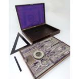 Science and Technology : a magnificent 1865 rosewood cased Architect / Designers  drawing set