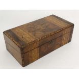 A 19thC walnut Tonbridge like writing slope with canted corners . 19 12" wide  CONDITION: Please