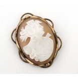 A classical cameo brooch within a gilt metal mount 2 1/2" high  CONDITION: Please Note -  we do