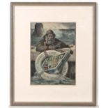 Advertising : a coloured etching for  ' Lifebuoy Royal Disinfectant Soap '  depicting a