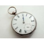 Silver Pocket watch : a keywind Hall Marked silver Waltham pocketwatch with semi-precious cabachon