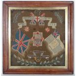 A late 19thC Military sampler  ' 2nd Batt. Oxfordshire Light Infantry 1888 ' A soldiers' ledger