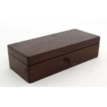 A late 19thC mahogany hinged lidded box opening to reveal 3 sections within 8" wide  CONDITION: