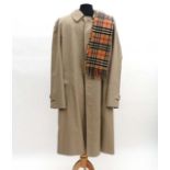 Vintage / Retro : A classic Burberry's Made in England coat with traditional check lining,