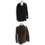 Dark brown vintage beaver lamb fur coat/jacket, 1950's style with no collar, Marcus Ltd London,