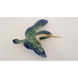 A Beswick kingfisher wall ornament. Number 729-1. Impressed Beswick England mark to base. 8 3/4''