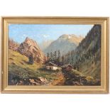 Henry Liggins XIX - XX
Oil on canvas
' Alagno Valsesia near Monte Rosa '
Label verso with date '