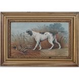 XIX English Sporting
Chromolithograph
A gun dog finds a pheasant
5 3/4 x 9 1/2"
 CONDITION: Please