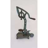 A Continental cast iron wine bottle cork machine . Approx 27 1/2" high  CONDITION: Please Note -  we