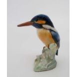 A Small Italian porcelain kingfisher. Indistinct makers mark to side. 3'' high CONDITION: Please