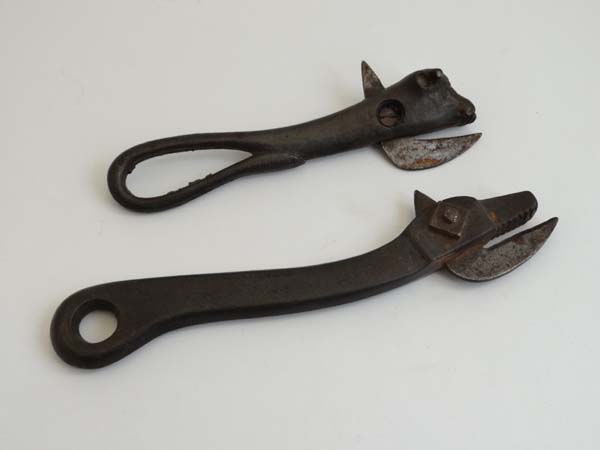 Can openers : two old tin can openers, one in the form of a Colman's Bull. CONDITION: Please Note -