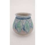 A Royal Lancastrian Lapis Ware vase by Gwyladys Rodgers number 2651 decorated in green and blue on a
