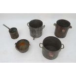 Railwayania :  'GWR Hotels' copper cooking pot with brass handles ,  MGT ' tinned tea urn, 'BTHS