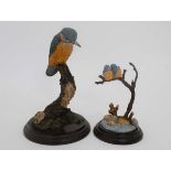 Two Country Artists Kingfisher figure groups on wooden bases. To include Number CA85  a large