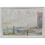 Frank Gardner 1960
Watercolour
" The Estuary Staithes"
Signed Frank Gardner 1960 lower right
15 x 21