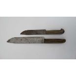 2 x 19thC Sheffield, trade knives with horn handles one marked Lindner & co warranted the other