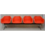 Vintage Retro :a Robin Day (1915-2010) for Hille a 1960's 4 seat burnt orange  Airport lounge /