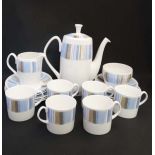 Vintage Retro : Shelley  Aegean 14283 pattern, a bone china coffee set comprising : coffee pot,
