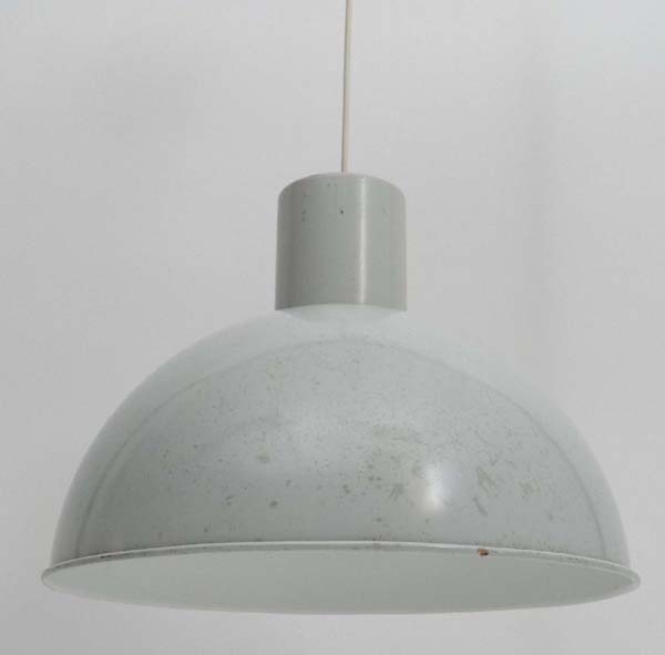 Vintage Retro : a Danish Fog & Morup pendant light of white semi- domed form, labelled within , - Image 4 of 7