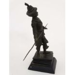 Coombes Company , Ltd Rangoon, India : A cast bronze sculpture of an armour wearing figure