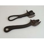 Can openers : two old tin can openers, one in the form of a Colman's Bull. CONDITION: Please Note -